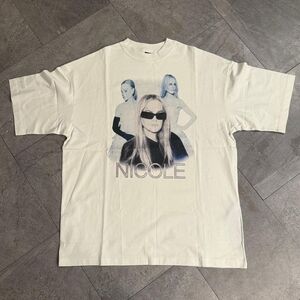 Balenciaga Nicole Graphic T-Shirt Cream White Size Small Unisex Oversized Fit